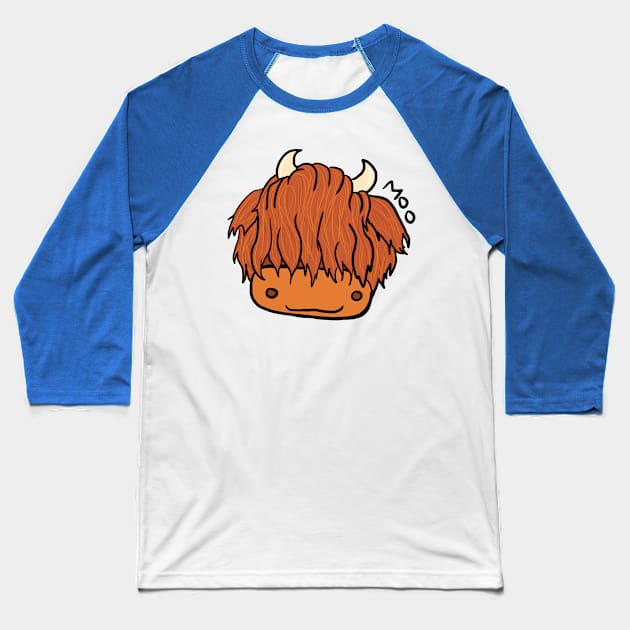 Highland Moo Baseball T-Shirt by OceanicBrouhaha